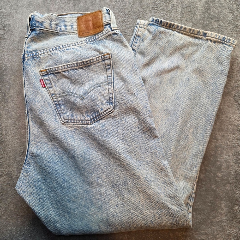 Levi's 501 90s Jeans Mens 34x30 Stone Wash Button Fly Relaxed Straight Premium
